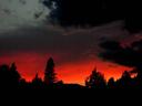 Sunset red from our campsite in the Trinity Alps wilderness.
